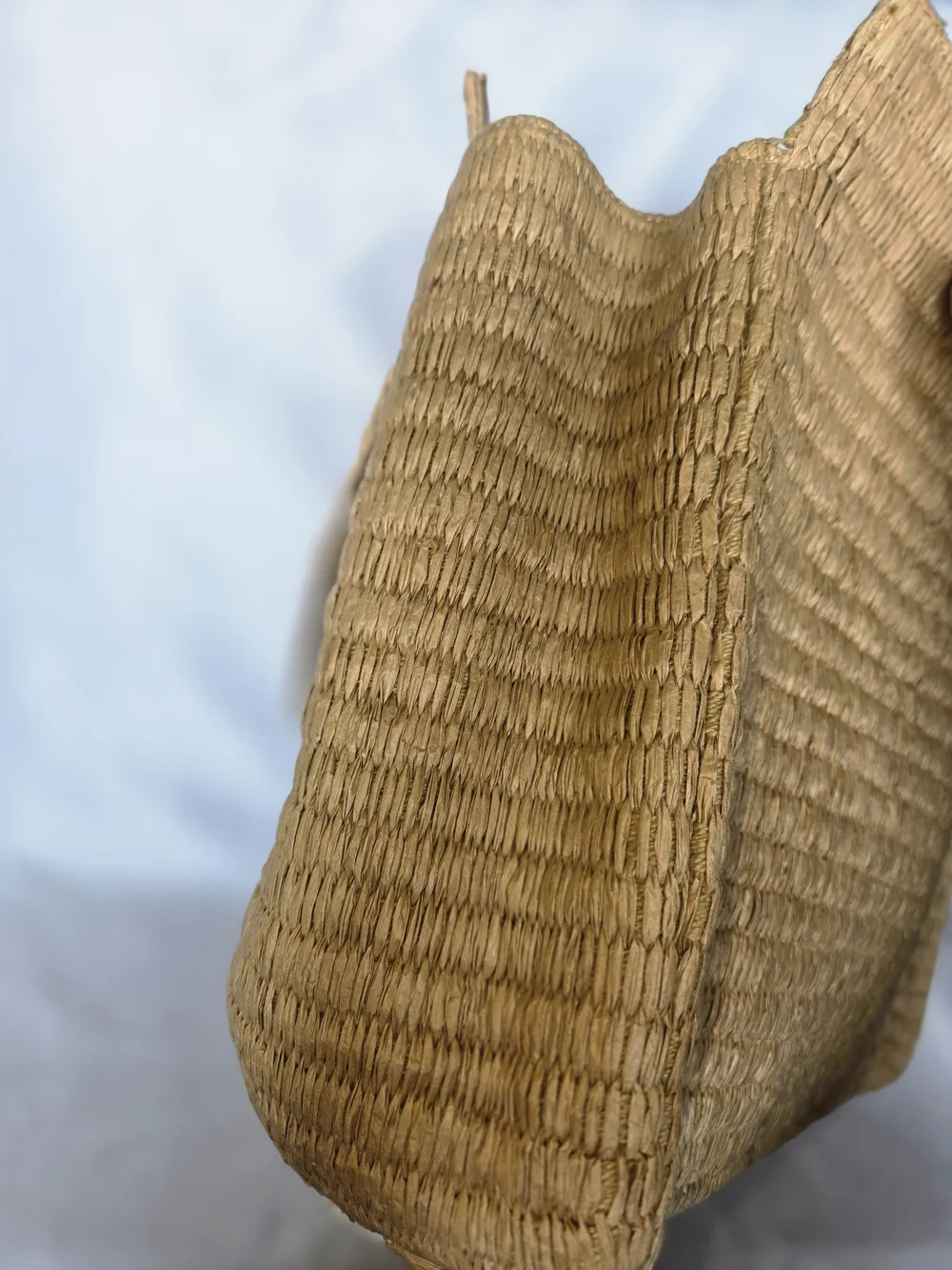 Handwoven Sequin Check Tote in White & Tan